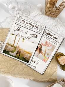 1pc Custom Newspaper, Couple Anniversary Newspaper, Can Be Personalized With Photos And Text, Personalized Couple Photos, Birthday Anniversary, Birthday Anniversary, Wedding Anniversary, Perfect For, Anniversary, Wedding - Multicolor (Retro Style) - View 8