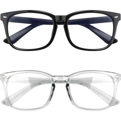 Blue Light Blocking Glasses, 2 Pack Blue Light Glasses Men, Blue Light Glasses Women Eyeglasses Bluelight Eyetrain