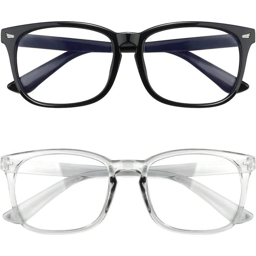 Blue Light Blocking Glasses, 2 Pack Blue Light Glasses Men, Blue Light Glasses Women Eyeglasses Bluelight Eyetrain