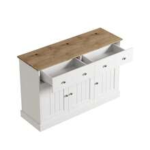 Sideboard, Wohnzimmerschrank mit gravierter Textur, viel Stauraum