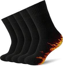 Calcetines Térmicos para Mujer Y Hombre, Calcetines Invierno 5 Pares Cómodo y Transpirable Calcetines de Lana Regalos Para Navidad Senderismo Running Esquiar Deportes - 1 - Ver 1