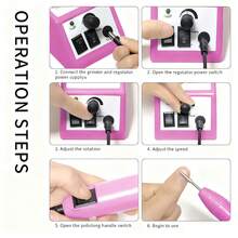 Kit de lima de uñas eléctrica de 20,000 RPM - Amoladora de uñas eléctrica, removedor de esmalte de gel, pulidora de uñas portátil, herramientas de manicura - Morado - Ver 4