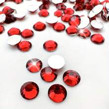 2000pcs 3-6mm Red Flat Back Resin Rhinestones, Round Jelly Gems, Suitable For Making Accessories, Shoes, Clothes, Cosmetics, Bags, Valentine's Day Decorations - Red - View 9