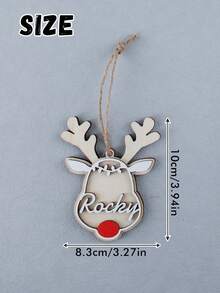 Custom Elk Bow Christmas Decorations With Name, Personalized Wooden Double-Layer Hanging Ornaments, Christmas Gifts, Customized Christmas Tree Decorations, Customizable Christmas Ornaments, Christmas Decor, Merry Christmas, Living Room Decor, Family, Mom, Dad - Style B - View 2