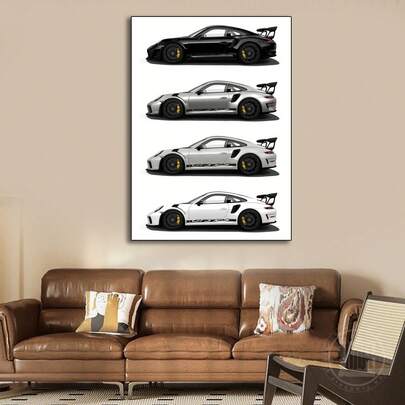 1pc Modern Art Canvas Print Poster, Unframed Sports Car Wall Art, Bedroom And Living Room Hallway Decor, Ideal Home Wall Decoration