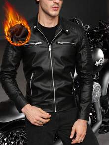 这款男士秋冬皮草外套采用PU涂层，多拉链设计，内衬保暖层，在寒冷季节锁住温暖。是今年秋冬圣诞节送给丈夫/男友的绝佳礼物之选。 - 黑色 - 查看 11