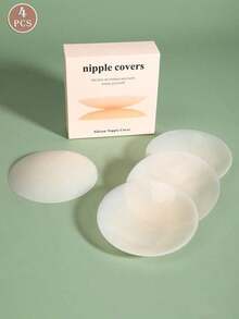 2pcs Reusable Ultra-Nipple Cover Plus Storage Box, Strapless Self-Adhesive Breast Easy Carrying, Lingerie And Lingerie Accessories Anti-Bump Embarrassment KRD6 - Màu be - Xem 3
