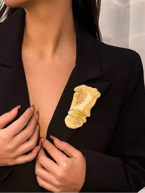 1 Stück Vintage Retro Alte Münze Gesichtsausdruck Brosche, einzigartiger eleganter lässiger vielseitiger Eisen Anstecknadel, Unisex Accessoire für Herbst/Winter