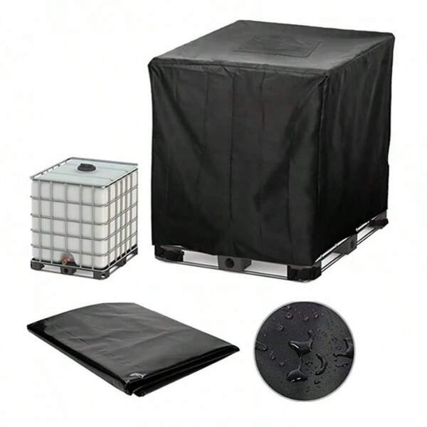 1000L IBC Tote Cover, Outdoor Water Tank Dust-Proof Waterproof Cover, Oxford Cloth Sun Protection Insulation Water Barrel Cover