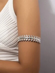 1 قطعة أسورة ذراع ذات تصميم بسيط وأملس متقاطع، قابلة للتعديل، إكسسوار متعدد الاستخدامات لطراز الهيب هوب