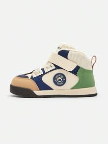 Balabala Kids Casual Sneakers, Boys & Girls Spring Autumn, Warm Lined Shoes - White and Blue - View 3