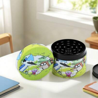 1pc 50mm Cartoon Woodpecker Design 4-Layer Zinc Alloy Metal Grinder, Portable Small Smoking Accessory Tool, Gift For Boyfriend