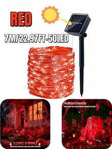 Zewnętrzne lampki solarne, 50/100/150/200/300 LED z miedzianym drutem | Lampki ogrodowe, 8 trybów, gwiaździste światła, wodoodporne, IP65, dekoracyjne lampki świąteczne w kształcie wróżek, na zewnątrz, wesele, do domu, na wesele, do ogrodu, na trawnik, na imprezę, na Halloween (ciepła biel/biel/kolorowe/czerwone/niebieskie/różowe)