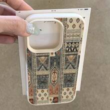 Flower 1pc TPU Material Vintage Floral Patchwork Pattern Phone Case Compatible With IPhone 17 Pro Max/17/16 Pro Max/15/13/12/11, S20 FE/A15/S24/A55, Compatible With Redmi Note 11/12/13 Pro, Full Coverage Anti-Drop Soft Protective Cover,International Version, Not The Domestic Version - White - View 3