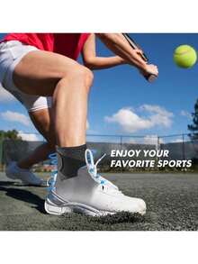 1 Pc - Adjustable Compression Ankle Brace Compression Wrap With Double Strap Support - Ankle Support Brace For Running, Basketball, Fitness, Daily Work, Life, Men & Women, Dual Strap Support For Outdoor Activities- Breathable OK Fabric- Grey/Black