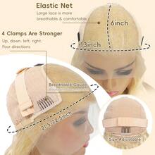 Uveous 30 Inch 613 Lace Front Wig Human Hair Blonde 13X6 HD Transparent Lace Front Wigs Human Hair 200% Density Blonde Glueless Wigs 613 HD Straight Lace Frontal Wig Pre Plucked Halloween Christmas Gift - S613 - 查看 4