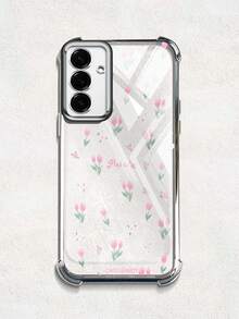 Phone Case For Samsung Galaxy S22+ S23+ S24+ S25+ S22 S23 S24 S25 Plus S22 Ultra S23 Ultra S24 Ultra S25 Ultra S25 Edge S23FE S24FE High-Definition Transparent Bottom Shell Soft TPU Silicone With Four-Corner Drop Protection Full-Screen Flower Tulip - 銀色 - 查看 9
