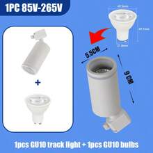 (套装) GU10嵌入式轨道灯吸顶射灯180°可旋转黑/白金属铝+PC框架AC110-240V适用于卧室、书房、客厅、衣柜、展示柜、陈列室、商店、画廊、走廊、餐厅、服装店、酒吧 - 軌道燈GU10燈頭 - 查看 21