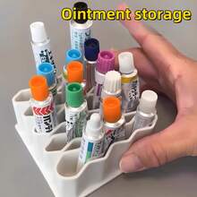 一体式波浪形多隔层收纳架，桌面药品收纳架，适用于胶布和药膏等物品，药品整理架/收纳托盘，采用非食品接触塑料材质，节省空间，适用于家庭、办公室、浴室和厨房。 - 彩色 - 查看 8