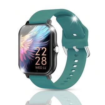 1pc 1.83" Full Screen Touch Casual Electronic Watch, Unisex, Silicone Strap & Zinc Alloy Case, Receive Calls, Time, Date, Alarm, Pedometer, Great Gift