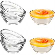 6pcs Glass Pudding Bowls Jelly Cups Small Clear Glass Bowls Dessert Containers Kitchen Mini Prep Bowls Glass Prep Bowls