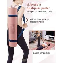 Hirola Tapete de Yoga con Correa, 13 pulgadas grueso, Tapete de doble cara, Antideslizante, Tapete profesional de TPE para Entrenamiento de yoga, pilates y Ejercicios de piso - Rosa/Azul - Ver 8