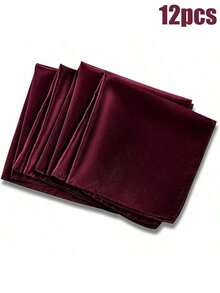12pcs Red Satin Napkins, 43 X 43 Cm Square Smooth Satin Cloth Napkins For Wedding Dinner, Suitable For Party, Restaurant Decor, Thanksgiving, Christmas - Multicolor - View 16