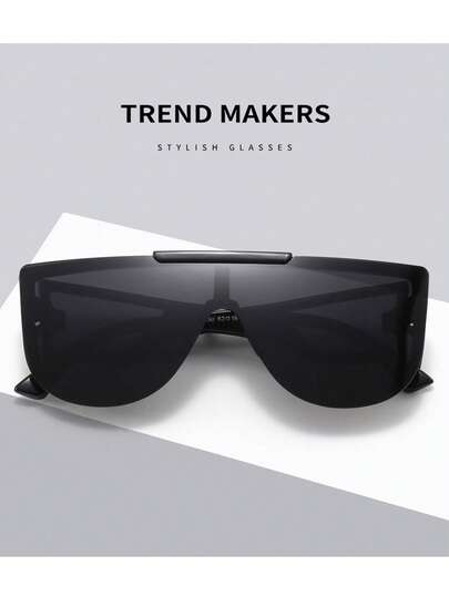 新款简约无框男士黑色太阳镜，时尚街头风格防紫外线太阳镜