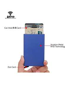 RFID Bank Kreditkarten Halter Herren Geldbörsen Metall Geldbörse für Herren Kartenetui Minimalistisches Metallgehäuse RFID Blocker Kartenetui Aluminiumlegierung Schwarze Geldbörsen Herren Kartenetui Business Lässig Mode Geldbörsen, Geschenk für Vater, Freund, Freund, Vatertag, Valentinstag, Geburtstag