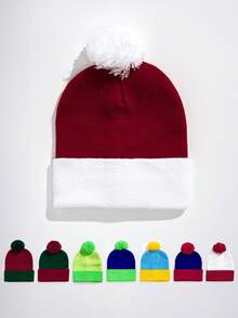 1pc Y2K Style Acrylic Plain Knitted Beanie Hat, Outdoor Cold Weather Casual Warm Cap For Daily Commute Halloween Fall Outfit - Light Board - View 17
