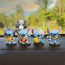 6 قطع دمى ستيتش الموسيقية من ديزني من البي في سي مرخصة رسميًا، زينة كعكة الزفاف، ديكورات عيد الميلاد، تماثيل قابلة للجمع، تماثيل صغيرة، هدايا عيد الميلاد، هدايا الهالوين، ديكورات الهالوين، هدايا الحفلات