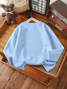 女童可爱鸭子童趣圆领长袖毛衣套头衫秋冬款女童冬装 - 藍色 - 查看 5