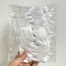 50 Pcs Ribbon Bows Large Bow Decor For Crafts Wrapping Party Favors Wedding Decorations White
