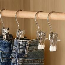 5 Stainless Steel Clip Hooks - Space-Saving Clothespins For Hanging Socks, Towels, Pants, Etc. For Wardrobes, Clothespins, Hanger Clips, Metal Clothespin Hooks, Metal Hangers For Drying Clothes, Clothespins, Hangers With Clips, Clothesline Hooks, Clothespins, Clothes Hooks, Hanger Types, Removable Hooks For Hanging Items, Trouser Clip Hangers, Clothes Hooks, Fabric Hooks, Wardrobe Rod Hooks, Laundry Clips
