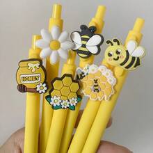 10/6/1 Set Yellow Bee Style Neutral Pens, 0.5mm Black Ink Big Bee Pen, Suitable For Party Gifts, Back To School Writing Supplies, School And Office Stationery - Multicolor - View 9