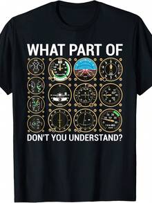 Funny Pilot Design For  Wo Airplane Flight Instrut T-Shirt - 款式6 - 查看 1