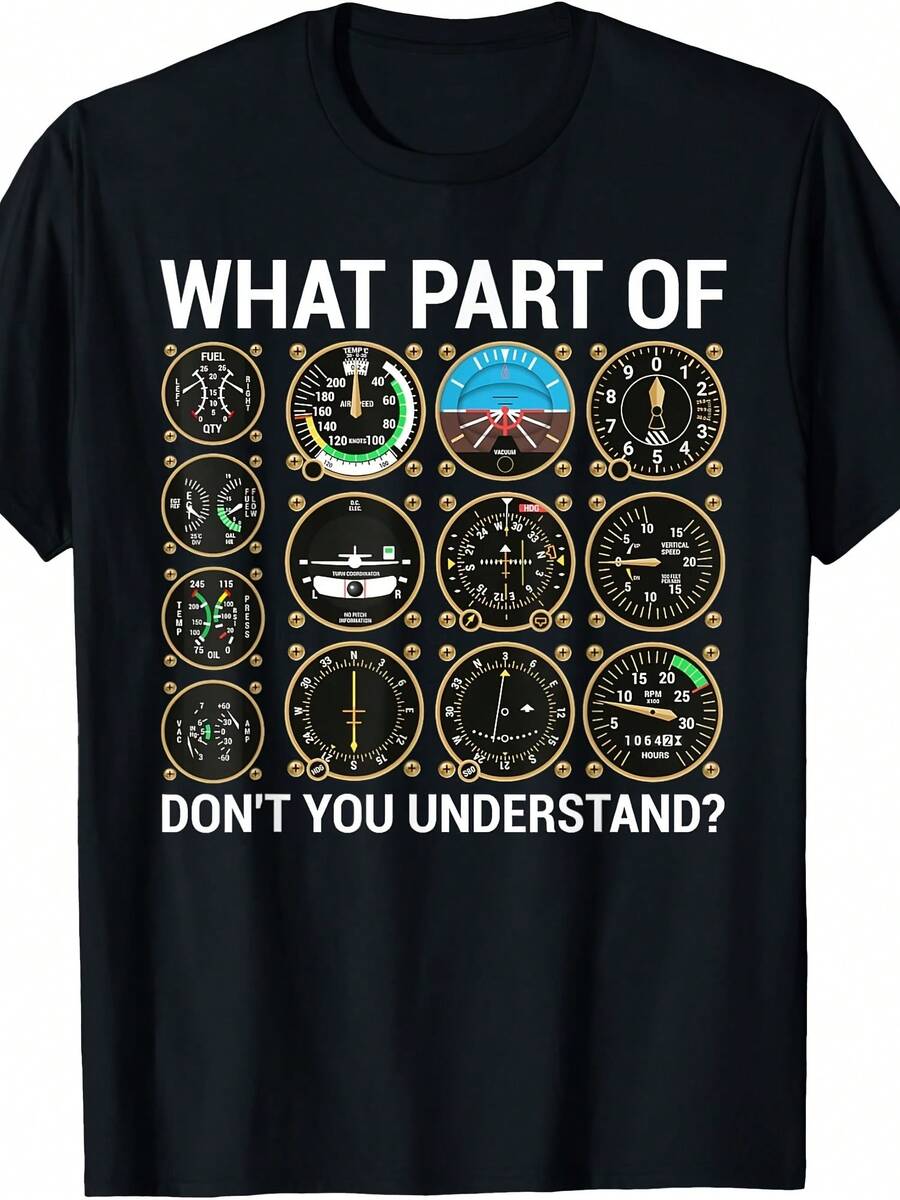 Funny Pilot Design For Wo Airplane Flight Instrut T-Shirt - 款式6 - 查看 1