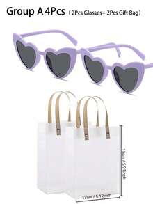 1-12件套新娘派对心形婚礼派对眼镜户外道具伴娘礼物婚礼用品派对用品生日拍照道具时尚眼镜沙滩眼镜宠物眼镜，眼镜礼品袋组合，结婚礼物。