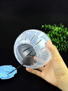 1 个小型宠物健身球 - 透明 PP 材质仓鼠跑步玩具，啮齿动物和老鼠户外玩具，多种颜色可选，仓鼠玩耍时间，有趣的设计，坚固的结构