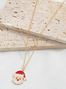 1 Cặp dây chuyền hợp kim nhiều màu hình ông già Noel, tuần lộc, cây thông Noel, quà tặng Giáng sinh - Nhiều màu - Xem 4