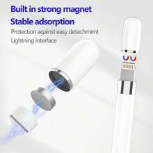 FCV Funda compatible con Apple Pencil de 1.ª generación (seleccione uno o dos) Adaptador magnético superior Accesorios de tapas de 1.ª generación Accesorio de reemplazo de lápiz stylus compatible con iPad 6 7 8 9 10.ª, iPad Pro de 12.9 pulgadas 1 10.ª, 10.5 pulgadas