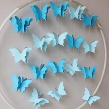 1 件彩色纸花环装饰套装，包含 3D 纸蝴蝶、彩虹纸花，适合派对、节日、教室装饰、生日派对