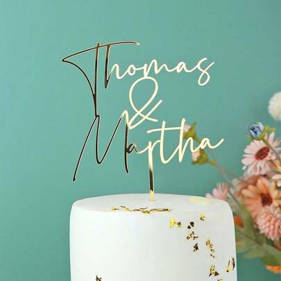 Decorazione personalizzata per torta nuziale, coppia con nome personalizzato, decorazione per torta di fidanzamento, per matrimonio rustico, Mr e Mrs, anniversario, Amore eterno