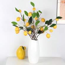 3 Pieces, Artificial Lemon Fruit Branches, Artificial Plant Artificial Flower Lemon Branches, Fresh And Simple Style, Suitable For Home Indoor And Outdoor Decoration, Outdoor Decoration, Festival Decoration, Bedroom And Living Room Decoration, Kitchen And Bathroom Decoration, Table Decoration, Entrance Hall And Study Decoration, Office Decoration, Hotel And Restaurant Decoration Artificial Plants