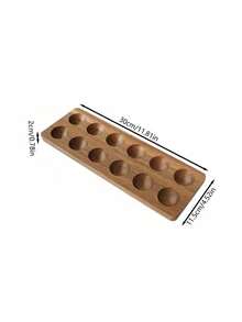 1 pieza Bandeja de huevos de madera de paulonia con múltiples ranuras, caja de almacenamiento de huevos de estilo pastoral nórdico, adecuada para organizar huevos en la cocina, comedor, como organizador de huevos para hornear/refrigerador, idea de regalo para el Día de Pascua, bandejas de almacenamiento de huevos
