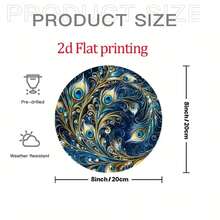 1PC 2D Flat Vintage Peacock Feather Decor - Intricate Blue Design | Ideal For Home, Garden, Yard, Living Room | Christmas - Nhiều màu - Xem 5