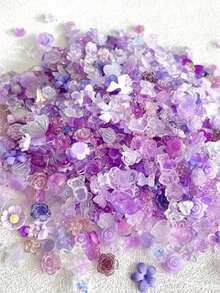 500-600 قطعة) 50 جرام/عبوة) زينة فن الأظافر ثلاثية الأبعاد متعددة الألوان، أشكال متنوعة تشمل القلوب والزهور والفيونكات، مصنوعة من مادة الراتنج، قاع مسطح، ديكور من الراين ستون، مناسبة لفن الأظافر DIY والحرف اليدوية وصناعة المجوهرات