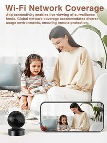 Mini WiFi Security Camera, 360° Rotation, Night Vision, Motion Detection, Wireless Indoor Monitor, Built-In Battery - Black - View 8