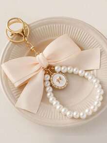 1pc Bow Knot Woven Keychain, Fashion Bag Charm & Car Chain Accessory Women - Multicolor - View 4