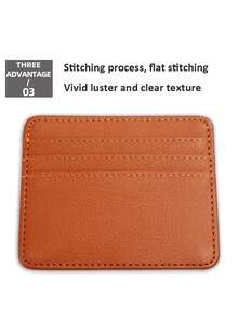 Ultra-Thin Minimalist Wallet, Front Pocket Wallet, RFID Blocking, Unisex Credit Card Holder, Large Capacity Card Slots, Small Card Slots, Multi-Card Slots Card Holder, Ladies Mini Leather PU Card Case, Card Wallet, Card Wallet, Large Capacity Card Slots, Small Card Wallet, Multi-Card Slots Card Wallet - Multicolor - View 5